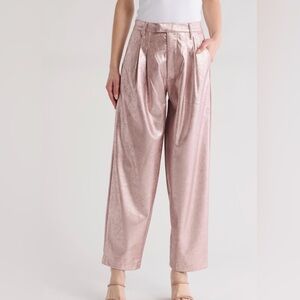 Mother Denim Pink Metallic Faux Leather Trouser NWT size 29